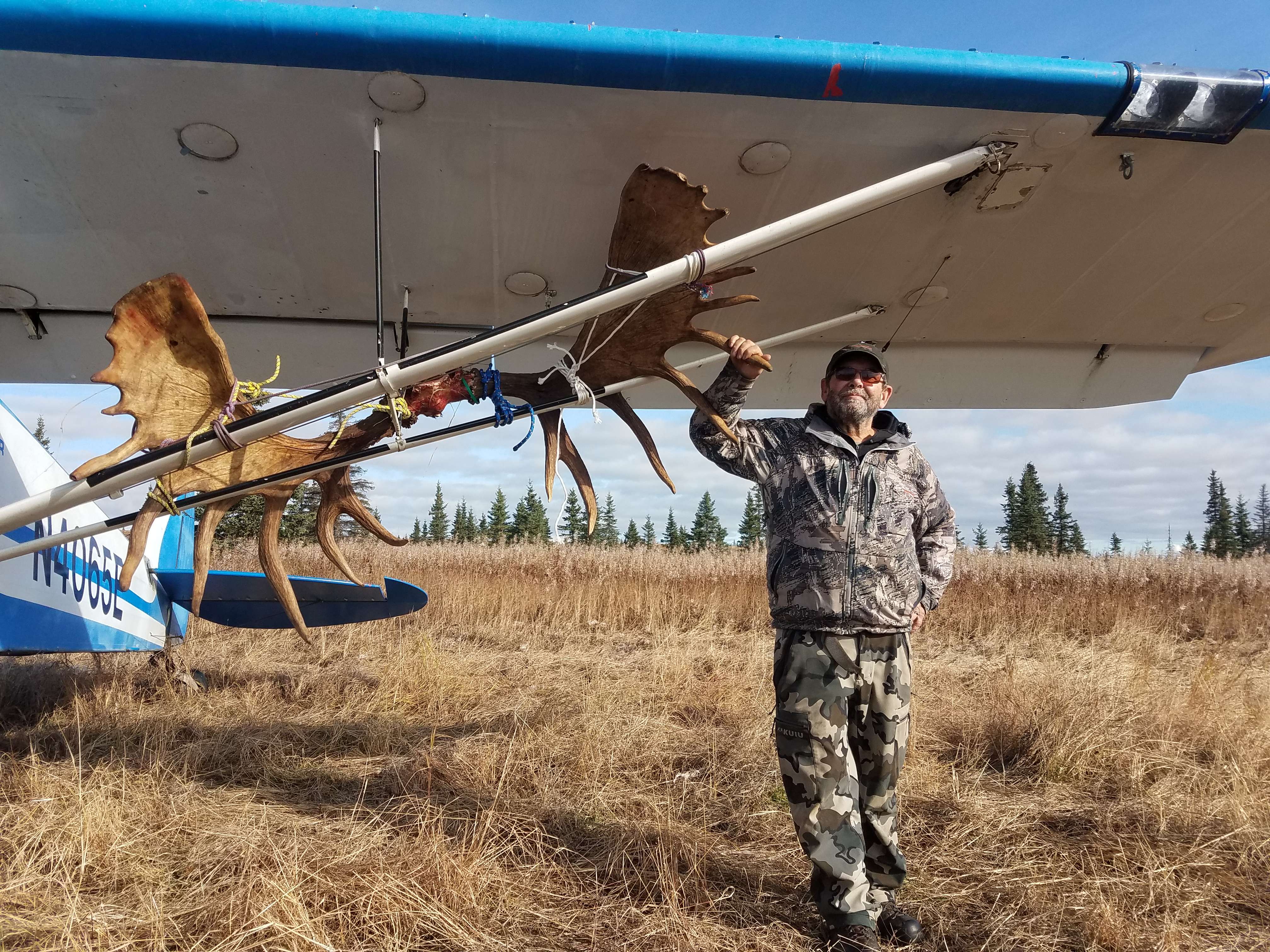Master Guide Wayne Kubat guiding an Alaska moose hunt in Denali